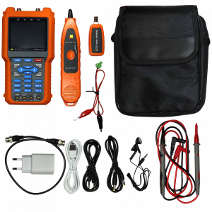Tester for video surveillance networks with cable tracer and multimeter