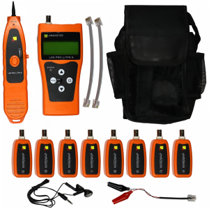 Cable tester with length measurement and cable tracer, 8 remote identifiers