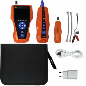 Cable tester with length measurement, cable tracer, and POE detection, with time domain reflectometer function
