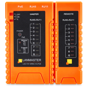 Twisted pair tester with indicators, with POE detection