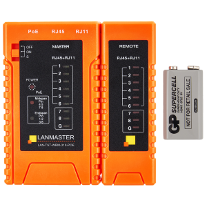 Twisted pair tester with indicators, with POE detection