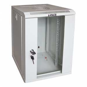 10” Wall enclosure with glass door, 312x300, gray, 236 mm equipment mounting dimension