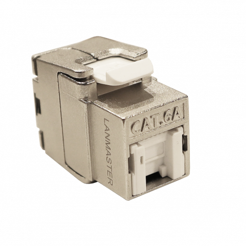 Модуль Keystone ToolLess, RJ45, экранированный, кат.6A, со встроенной шторкой, 180 градусов