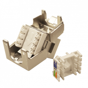 Keystone module, RJ45, category 6A, STP, 180 degrees