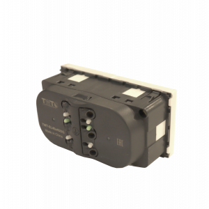Mosaic double socket module 45x90 mm with grounding and shutters, screwless connection