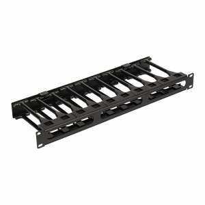 Cable organizer 19" with plastic fingers and cover