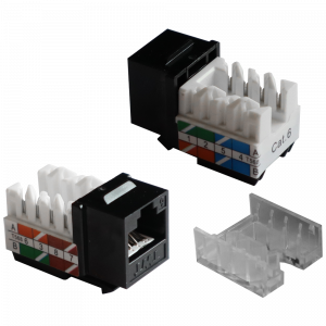 RJ45 Keystone module, category 6, UTP, 90 degrees, white