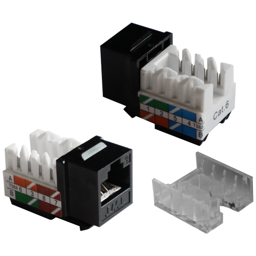 RJ45 Keystone module, category 6, UTP, 90 degrees, white