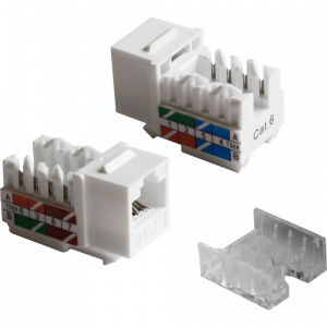 RJ45 Keystone module, category 6, UTP, 90 degrees, white
