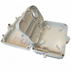 Wall-mounted distribution box for 24 fibers, outdoor installation, IP65