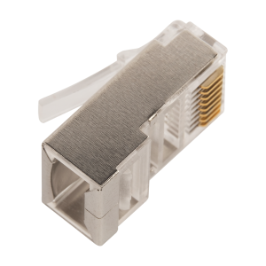 EZ type RJ45 plug connector, 8P8C, STP, Cat. 5e, universal, 50 microns plated, 100 pcs.