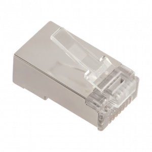 EZ type RJ45 plug connector, 8P8C, STP, Cat. 5e, universal, 50 microns plated, 100 pcs.