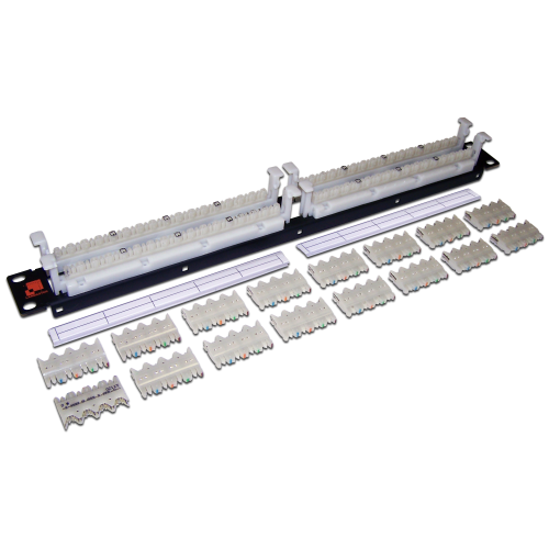 LANMASTER 19” 1U cat. 6 64-pair 110 wiring block with connecting blocks in included