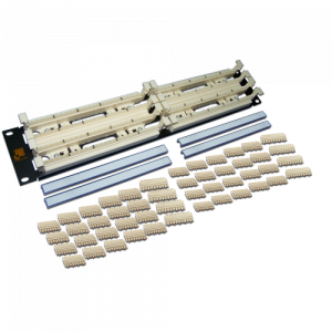 LANMASTER 19" 2U 200-pair 110 wiring block with connecting blocks included