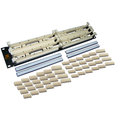LANMASTER 19" 2U 200-pair 110 wiring block with connecting blocks included