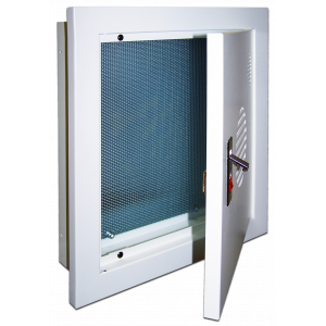 Flush mounting enclosure with mounting plate, 400x380x100 mm, grey
