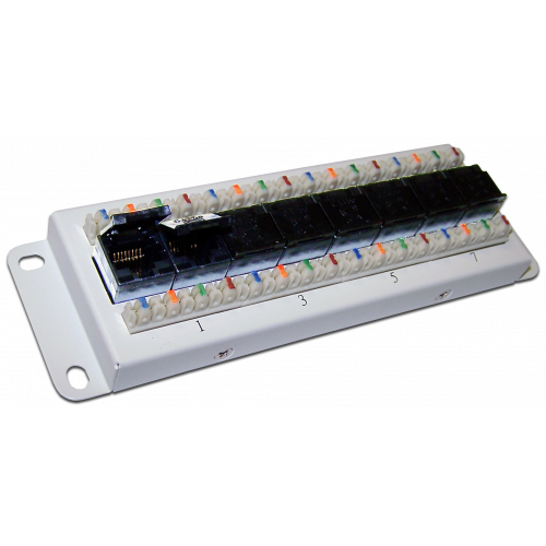 UTP Cat. 5e patch-panel, 8 ports, front punching