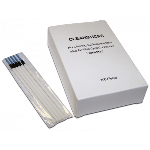 Fiber optic connector cleaning sticks for 1.25mm based connectors, 100 pcs.