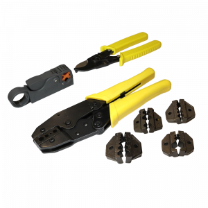 Coaxial cable crimp tool kit
