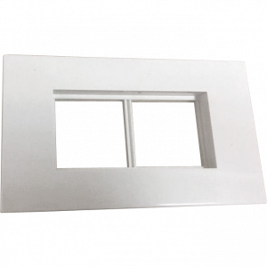 Accessory plate with a frame for 120x50 trunking, white