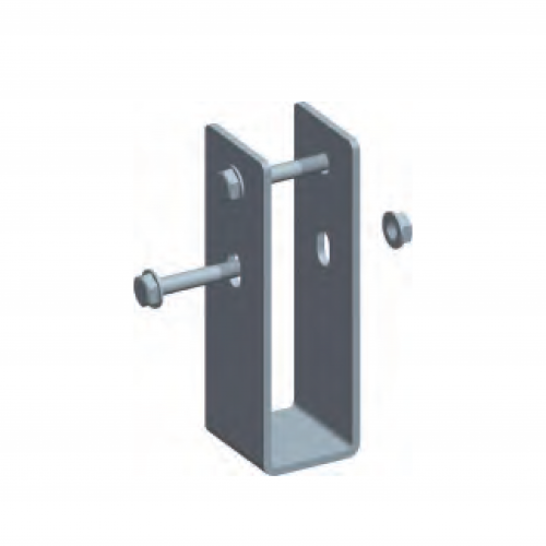 U-shaped bracket for aluminum ladder tray