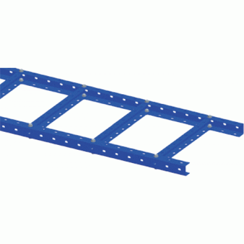 Ladder tray, straight section, steel, 2.5 meters, gray