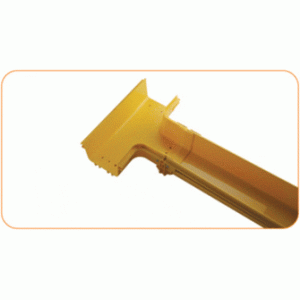 Horizontal tee for 240 mm channel tray and 120 mm branch tray joint, yellow