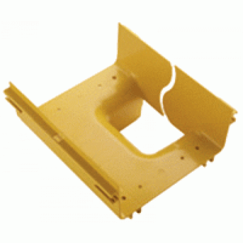 Vertical tee between 240 tray and 120 mm tray, yellow