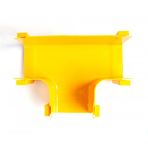 Horizontal tee for Fiber tray, mounting without couplers, yellow