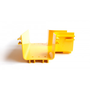Horizontal tee for Fiber tray, yellow