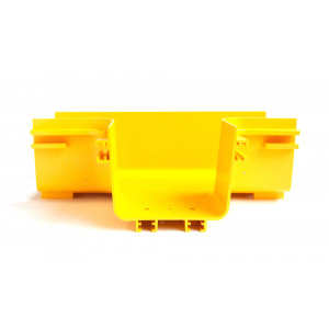 Horizontal tee for Fiber tray, yellow