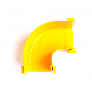 Fiber tray 90° horizontal bend, mounting without couplers, yellow