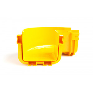 Fiber tray 90° horizontal bend, mounting without couplers, yellow