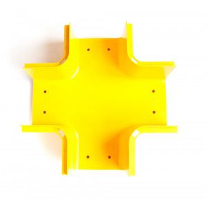 Fiber tray 4-way cross, yellow