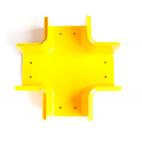 Fiber tray 4-way cross, yellow