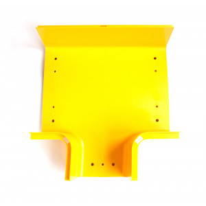 Horizontal tee for 240 mm channel tray and 120 mm branch tray joint, yellow