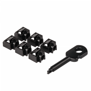 RJ-45 socket security stubs kit (6 pieces) and a key
