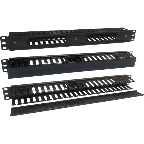 19" plastic cable manager with cover for 24 port patch panels, 1U