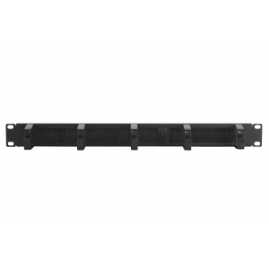 19" cable manager with brush seal and 5 metal rings, 1U