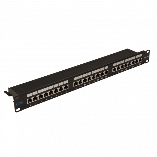 TWT Patch panel, 24 port, STP, cat. 5E, 1U