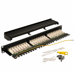 TWT Patch panel, 24 port, STP, cat. 5E, 1U