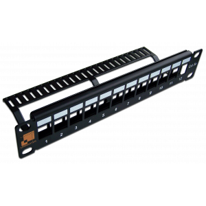 10" modular patch panel, unshielded, 12 port, 1U