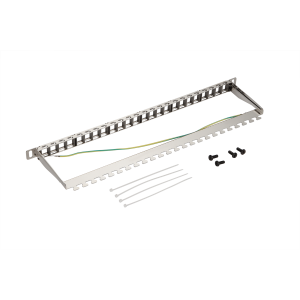 19" high density modular patch panel, shielded, 24 port, 0.5U