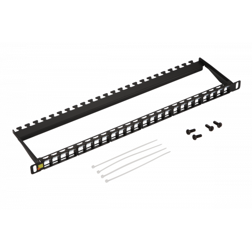 19" high density modular patch panel, unshielded, 24 port, 0.5U