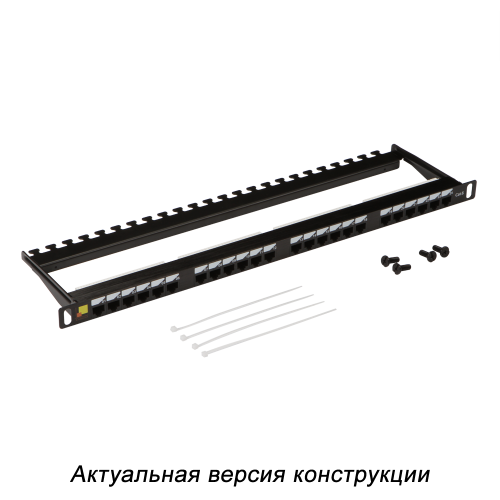 LANMASTER high density patch panel, 24 port, UTP, cat. 6, 0.5U