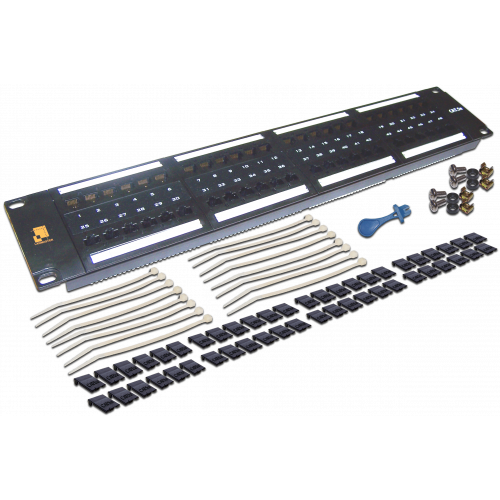 LANMASTER patch panel, 48 port, UTP, cat. 5E, 2U