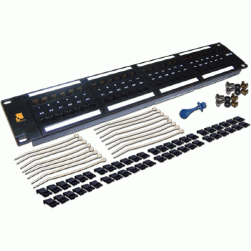 LANMASTER patch panel, 48 port, UTP, cat. 6, 2U