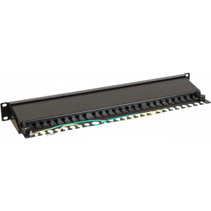 LANMASTER patch panel with indicators, 24 port, STP, cat. 5E, 1U