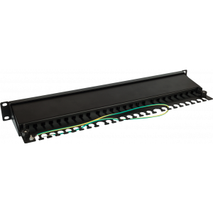 LANMASTER patch panel with indicators, 24 port, STP, cat. 6, 1U