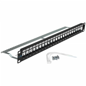 TWT modular patch panel, 24 port, STP, 1U